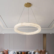 JC Alabaster Round Chandelier