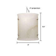 JC Alabaster Semi-Cylindrical Wall Sconce