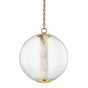 Alabaster Tube Glass Globe Pendant - jchandelier