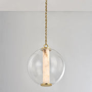 Alabaster Tube Glass Globe Pendant - jchandelier