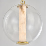 Alabaster Tube Glass Globe Pendant - jchandelier