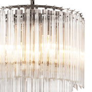 Bethel Modern Glass Chandelier - Nickel