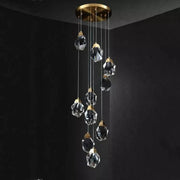 JC Angel Faceted Crystal Prisms Chandeliers For Staircase