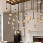 Pearls Spherical Modern Rectangular Chandelier 54”