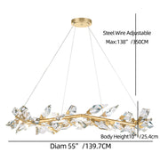 Octavian Modern Crystal Prism Round Chandelier 55" D