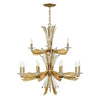 JC Bergamots 12 Lights Two tier Chandelier