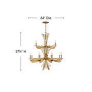 JC Bergamots 12 Lights Two tier Chandelier