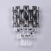 JC Black Clear Crystal Wall Sconce