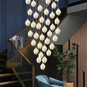 Vertical Modern Ceramic Ginkgo Tree Petal Chandelier