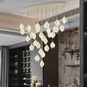 Vertical Modern Ceramic Ginkgo Tree Petal Chandelier