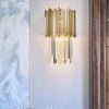 JC Bourbons Gold Clear Crystal Wall Sconce 18"H