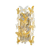 JC Butterfly 2 Lights Crystal  Wall Sconce