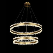 Helena Modern Quartz Crystal Double Round Rings Chandelier