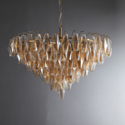 JC Italian Modern Glass Tiered Round Chandelier