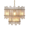 Aurora Modern Brass Chandelier - (Antique Brass Finish | Hand Blown Glass)