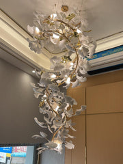 JC Ceramic Ginkgo  Chandelier Double S