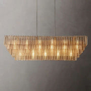 JC Siri Clear Rectangle Chandelier 77"