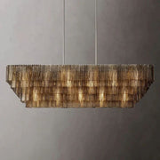 JC Siri Smoke Rectangle Chandelier 77"