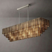 JC Siri Smoke Rectangle Chandelier 77"