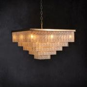 Claira Glass Square Multi-layer Chandelier - jchandelier