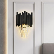 JC Classic Black Crystal Wall Sconce 15 "H