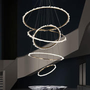 JC Primary Crystal Cluster Multi Rings Chandelier