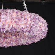 JC Purple Crystal Cluster Round Chandelier