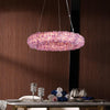 JC Purple Primary Crystal Cluster Round Chandelier