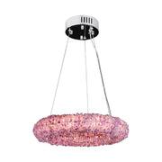 JC Purple Crystal Cluster Round Chandelier