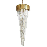 JC Bourbons Louis 2-Story Crystal Round Chandelier