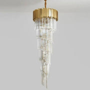 JC Bourbons Louis 2-Story Crystal Round Chandelier