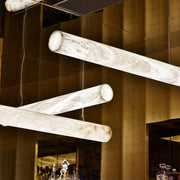 JC Cylindrical Alabaste Linear Chandelier