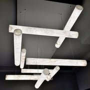 JC Cylindrical Alabaste Linear Chandelier