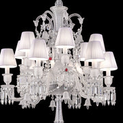 JC Bastian Zénith Crystal Candelabra With Fabric Shade Floor Lamp