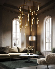 Soren Brass Glass Drop Chandelier