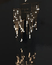 Soren Brass Glass Drop Chandelier