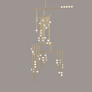 Soren Brass Glass Drop Chandelier