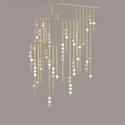 Soren Brass Glass Drop Chandelier