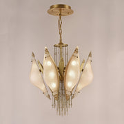 JC Aria Closed-Flower Crystal Murano Chandelier