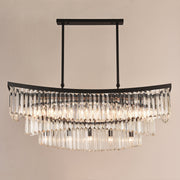 JC Roundel Rectangular Odeon Fringe Crystal Chandelier