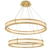 Thibaud Double Modern Brass Chandelier (Antique Brass &amp; Frosted Glass Finish)