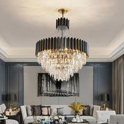 JC Aniston Luxury Black Crystal Chandelier for Foyer and Hallway