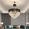 JC Aniston Luxury Black Crystal Chandelier for Foyer and Hallway