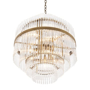 Thibaud Modern Brass Glass Chandelier - Brass