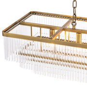 Fairy Rectangle Modern Brass Glass Chandelier