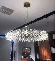 JC Rock 2 Wheel Frozen Ice Crystal Chandelier Light