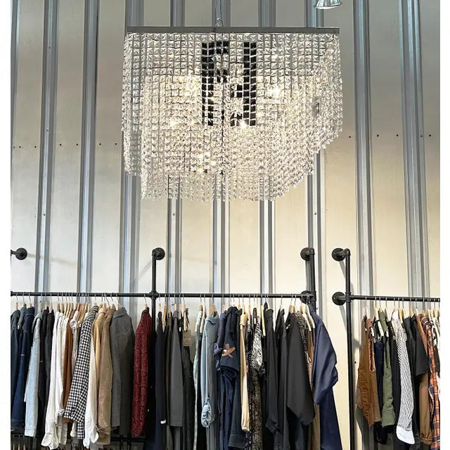 JC Fendi Modern Square Crystal Chandelier