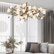 JC Flower Bloom Branch Brass Chandelier