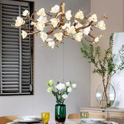 JC Flower Bloom Branch Brass Chandelier