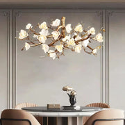 JC Flower Bloom Branch Brass Chandelier